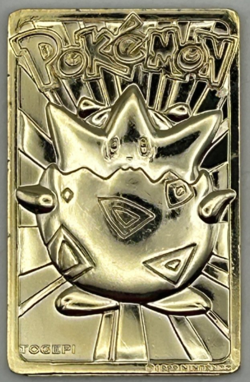 Burger King 1999 Togepi Pokemon 23K Gold Plated Card Collectible - Image 1