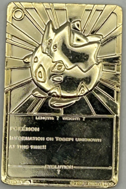 Burger King 1999 Togepi Pokemon 23K Gold Plated Card Collectible - Image 2