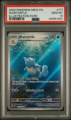 Pokemon Wartortle 151 MEW EN Illustration Rare #171 PSA 10 Gem Mint - Image 1