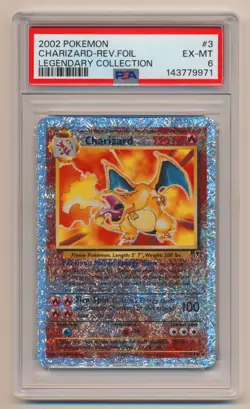 PSA 6 Pokemon Legendary Collection Reverse Holo Rare Charizard 3/110 EX/MINT! - Image 1