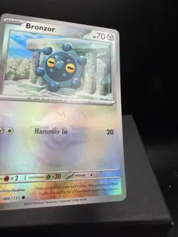 Pokemon TCG SV Prismatic Evolutions Bronzor 066/131 Master Ball Reverse Holo NM - Image 2