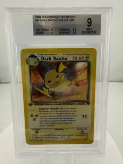 Pokemon Dark Raichu #83 2000 Team Rocket 1st Edition HOLO BGS 9 Mint - Image 1