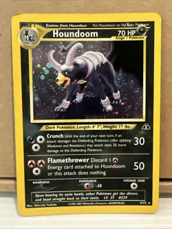 Houndoom 4/75 Holo Rare Swirl Neo Discovery Vintage WOTC 2001 Pokemon TCG HP - Image 1
