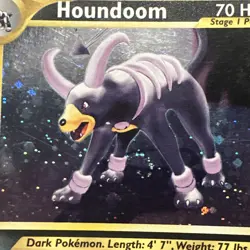 Houndoom 4/75 Holo Rare Swirl Neo Discovery Vintage WOTC 2001 Pokemon TCG HP - Image 2