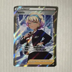 Pokemon Peonia Trainer Supporter Ultra Rare Full Art Holo Chilling Reign 196/198 - Image 2