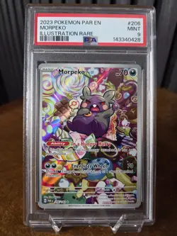 Pokemon Morpeko 206/182 SV04 Paradox Rift Illustration Rare Holo PSA 9 2023 - Image 1