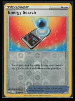 Energy Search 128/159 Pokemon Crown Zenith Common Near Mint Reverse Holo Card - Image 1