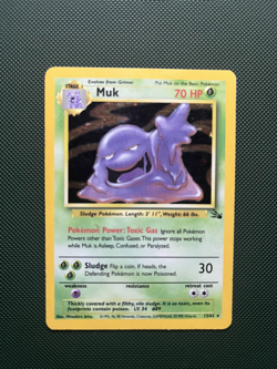 Pokemon TCG Muk Fossil Holo Rare Card 13/62 MP Condition #2 - Image 1