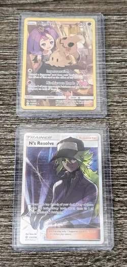 Pokemon Card Lot 2 Cosmic Eclipse Mimikyu (Secret) 245/236 & N’s Resolve 232/236 - Image 1