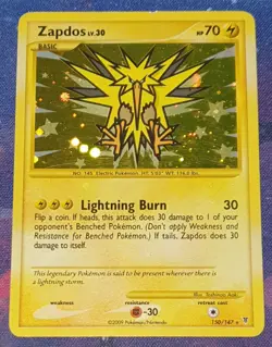 Zapdos 150/147 - Secret Rare Supreme Victors - LP Pokemon Card (2009) - Image 1