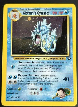 Pokemon TCG Giovanni's Gyarados 5/132 Gym Challenge Holo Rare LP SWIRL - Image 1
