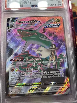 PSA 10 GEM MINT 2022 Pokemon Full Art Rayquaza VMAX Silver Tempest SWSH TG20 - Image 2