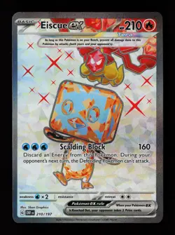 Eiscue ex 210/197 Ultra Rare Holo SV03: Obsidian Flames Pokemon Card - Image 1