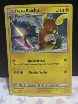2017 Alolan Raichu 30/30 Holo Foil Promo Sun And Moon Trainer Kit Pokemon TCG - Image 1