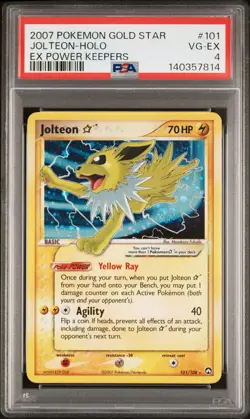2007 POKEMON EX POWER KEEPERS GOLD STAR #101 JOLTEON-HOLO PSA 4 - Image 1