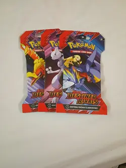 Pokemon TCG Scarlet & Violet Destined Rivals SV10 Booster Pack Lot of 3... - Image 1