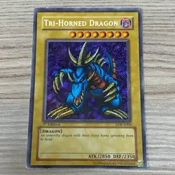 Yu-Gi-Oh! Horned Drache LOB-E000 1 1ST Edition 1996 TCG Kartenspiel Yugioh - Image 1