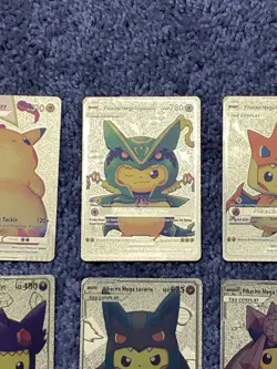 Set of 8 Pikachu & Complete 7 Card Cosplay Set Gold Foil Fan Art Cards NM!!! - Image 3