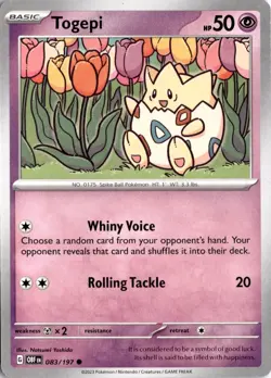 Togepi 083/197 SV03: Obsidian Flames Pokemon Card TCG - Image 1