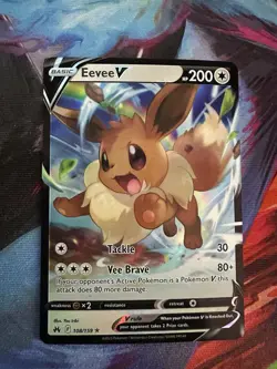 Eevee V 108/159 Crown Zenith NM Ultra Rare Pokemon Card - Image 1