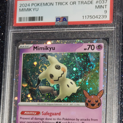 Double Swirl PSA 9 Mimikyu 2024 Trick or Trade Halloween Cosmos Pokemon Card - Image 1