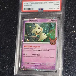 Double Swirl PSA 9 Mimikyu 2024 Trick or Trade Halloween Cosmos Pokemon Card - Image 5