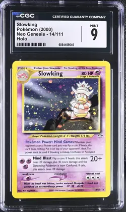 CGC 9 MINT Slowking 2000 Neo Genesis 14/111 Holo Rare Pokemon Card 🌀SWIRL🌀 - Image 1