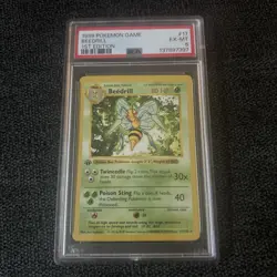 1999 Pokemon Game Base Shadowless 1st Edition English Card PSA 6 Beedrill 17/102 - Image 1