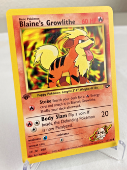 Blaine's Growlithe 62/132 Gym Challenge Pokemon Card 1st Edition - Near Mint - Image 2