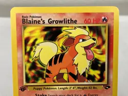 Blaine's Growlithe 62/132 Gym Challenge Pokemon Card 1st Edition - Near Mint - Image 3