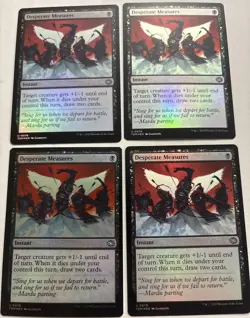 4x Desperate Measures Foil Playset NM - MTG Tarkir: Dragonstorm - Black Instant - Image 2