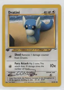 Dratini 1st Ed. Pokemon Neo Destiny #63 2002 - Image 1