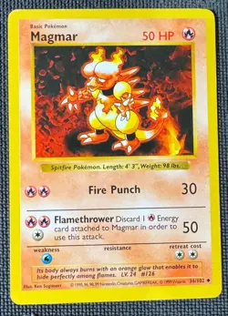 MAGMAR 36/102 UC BASE SET SHADOWLESS POKEMON MP - Image 1