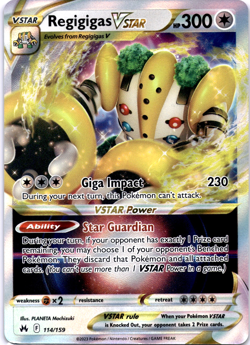 Pokemon TCG Regigigas VSTAR 114/159 Crown Zenith Holo Rare Near Mint - Image 1