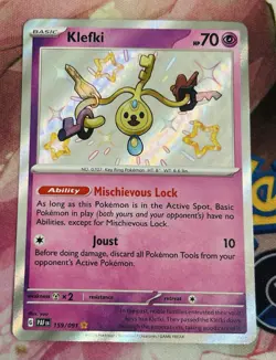 Pokemon TCG Klefki Card Paldean Fates Shiny Rare 159/091 Near Mint - Image 1