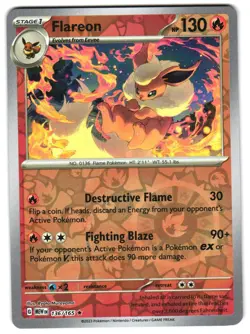 Flareon 136/165 Reverse Holo SV: Scarlet & Violet 151 English Pokemon NM - Image 1