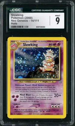 2000 Pokemon Neo Genesis Unlimited Slowking Holo Rare 14/111 CGC Mint 9 - Image 1