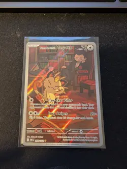 Pokemon TCG Destined Rivals Team Rockets Meowth Card 203/182 Near Mint Condition - Image 1