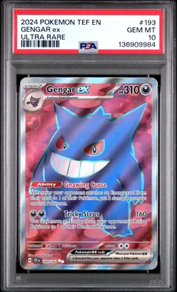 2024 POKEMON TEF EN-TEMPORAL FORCES ULTRA RARE #193 GENGAR EX PSA 10 - Image 1