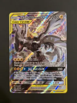 Pokemon Pikachu & Zekrom GX Black Star Promo TCG Card Full Art SM168 - Image 1