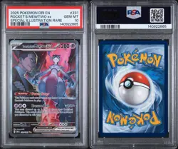2025 POKEMON DRI SPECIAL ILLUSTRATION RARE #231 TEAM ROCKET'S MEWTWO EX PSA 10 - Image 3