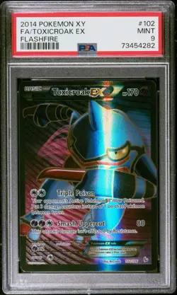 2014 POKEMON XY - Flashfire #102/106 Toxicroak EX (102 Full Art) PSA 9 - Image 1