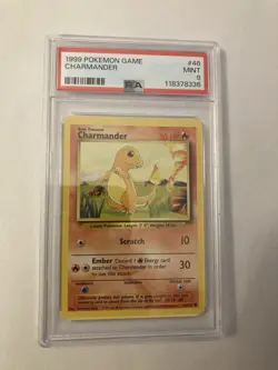 PSA 9 1999 Pokemon Base Set Unlimited Charmander 46/102 MINT - Image 1