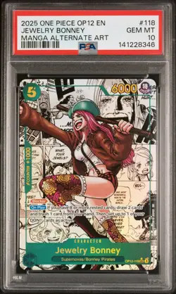 2025 One Piece Op12 En Jewelry Bonney Manga Alt Art PSA 10 #118 - Image 1