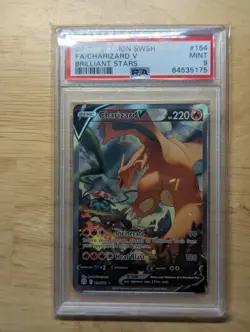 Pokemon TCG Charizard v Brilliant Stars Full Art Ultra Rare Card 154/172 PSA 9 - Image 1