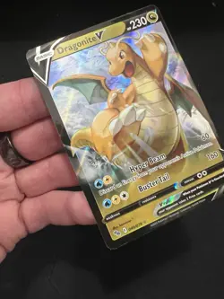 Miscut Pokemon TCG Dragonite v Full Art Holo Ultra Rare Card 049/078 - Image 3