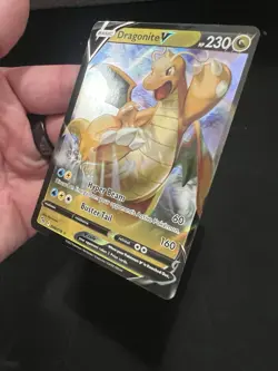 Miscut Pokemon TCG Dragonite v Full Art Holo Ultra Rare Card 049/078 - Image 4