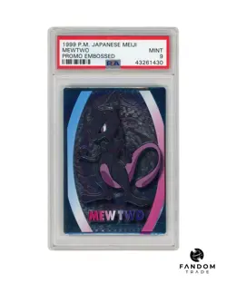 PSA 9 MINT Mewtwo Promo Meiji Embossed 1999 #150 Pokemon Card - Image 1