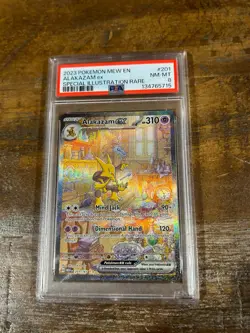 POKEMON 2023 MEW En 151 Special Illustration Rare ALAKAZAM EX #201 PSA 8 RARE - Image 1