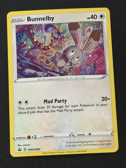 2021 Pokemon Bunnelby SWSH082 Black Star Promo Cosmos Rare Holo - NM - Image 1